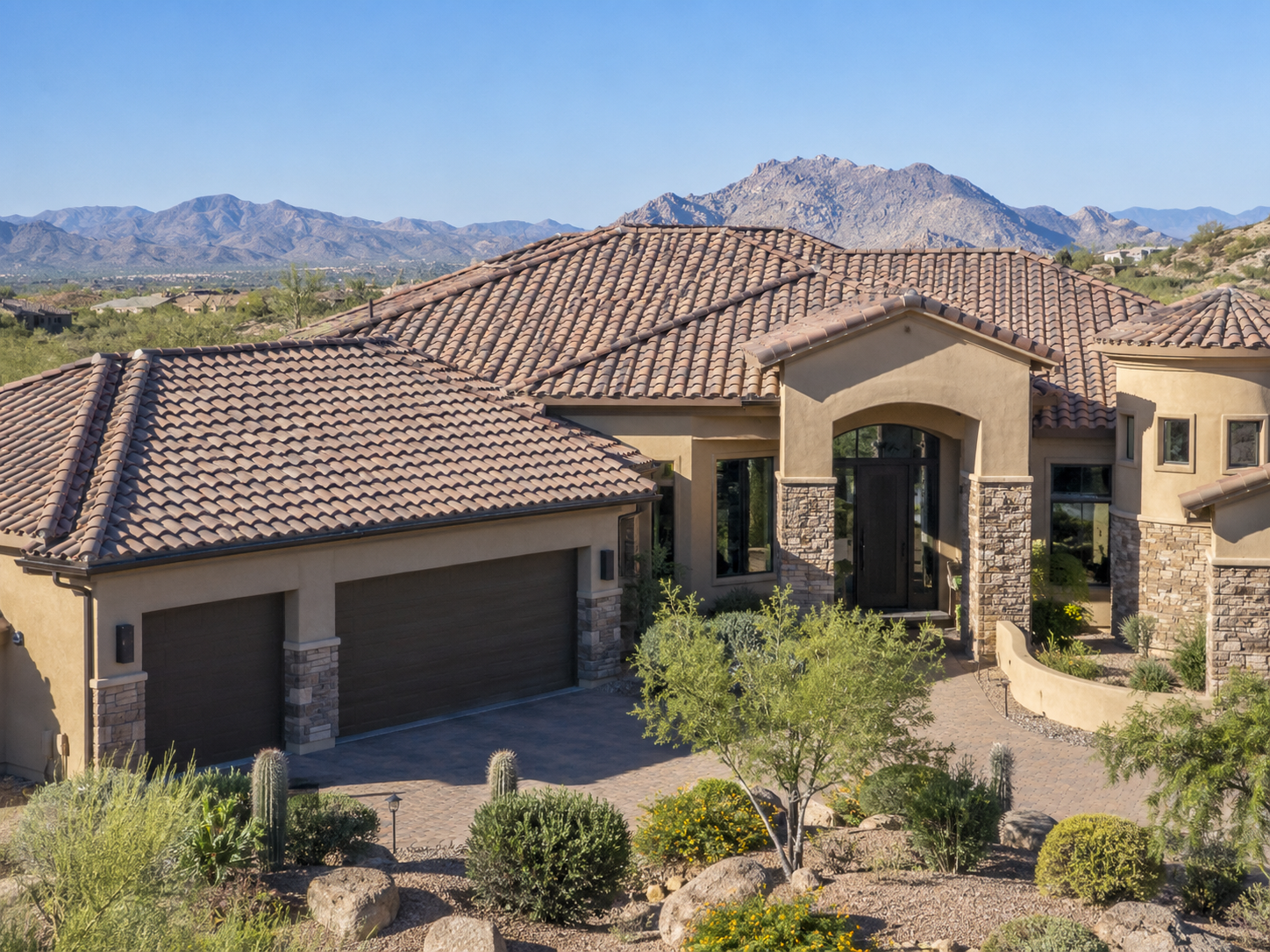 Completed tile roof replacement on a custom home in the West Valley